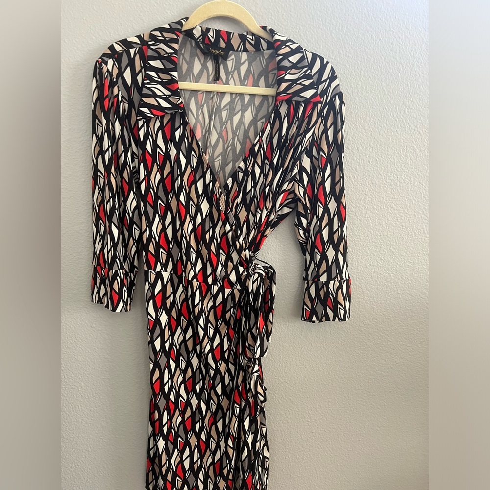 Red wrap dress